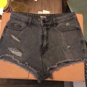 BDG high rise, cheeky dark gray shorts